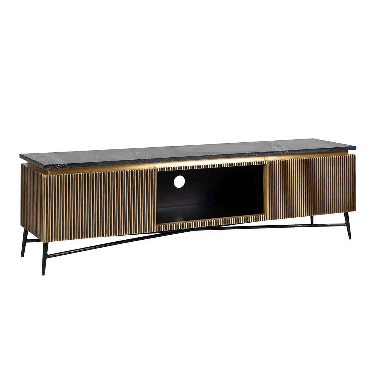 TV skapis Ironville ar 2 durvīm Richmond Interiors 50/170/40 cm zelts - N1 Home