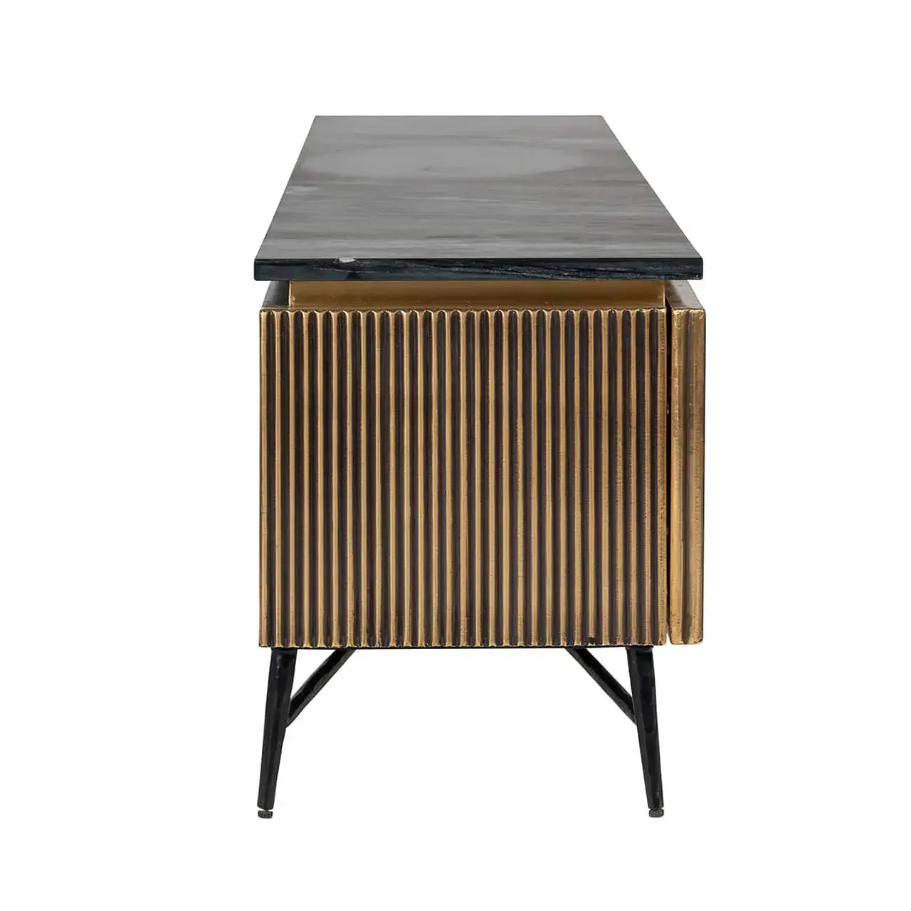 TV skapis Ironville ar 2 durvīm Richmond Interiors 50/170/40 cm zelts - N1 Home