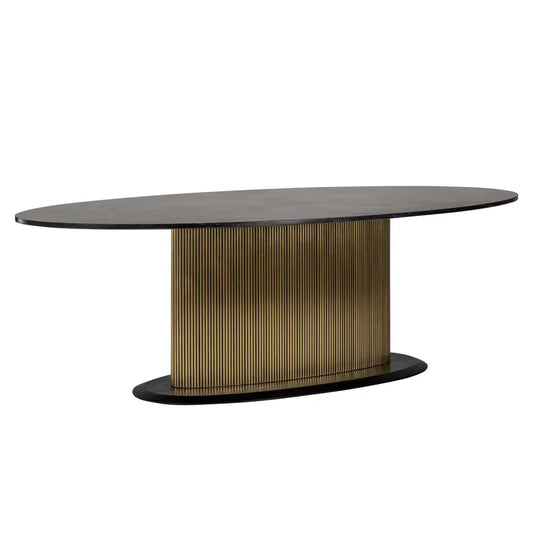 Galds Ironville gold Richmond Interiors 76/235/110 cm zelts/melns marmors - N1 Home