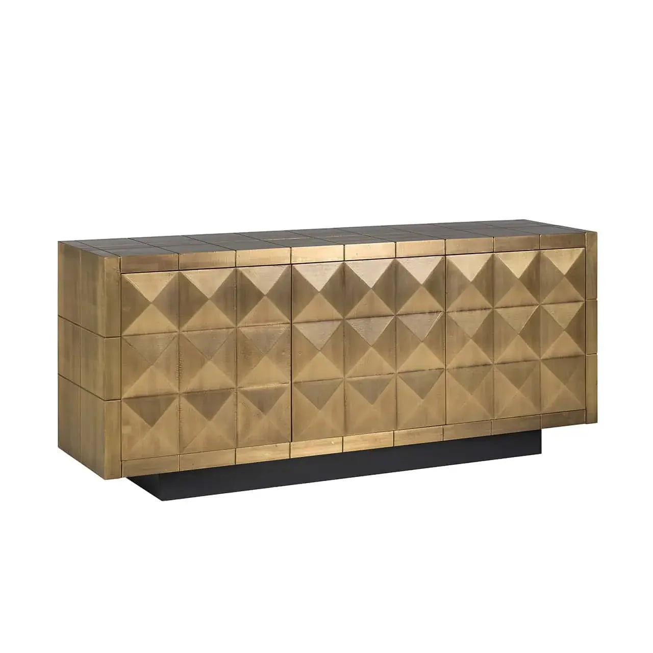 Kumode Collada 3-durvju Richmond Interiors 77/180/45 cm birstēts zelts - N1 Home