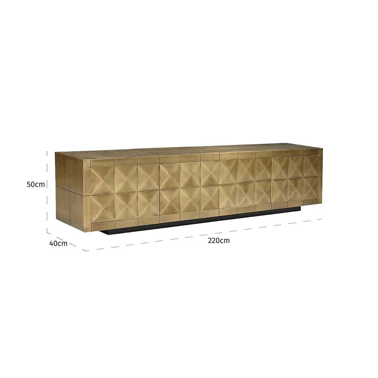 TV skapis Collada 4-durvju  Richmond Interiors 50/22/40 cm birstēts zelts - N1 Home