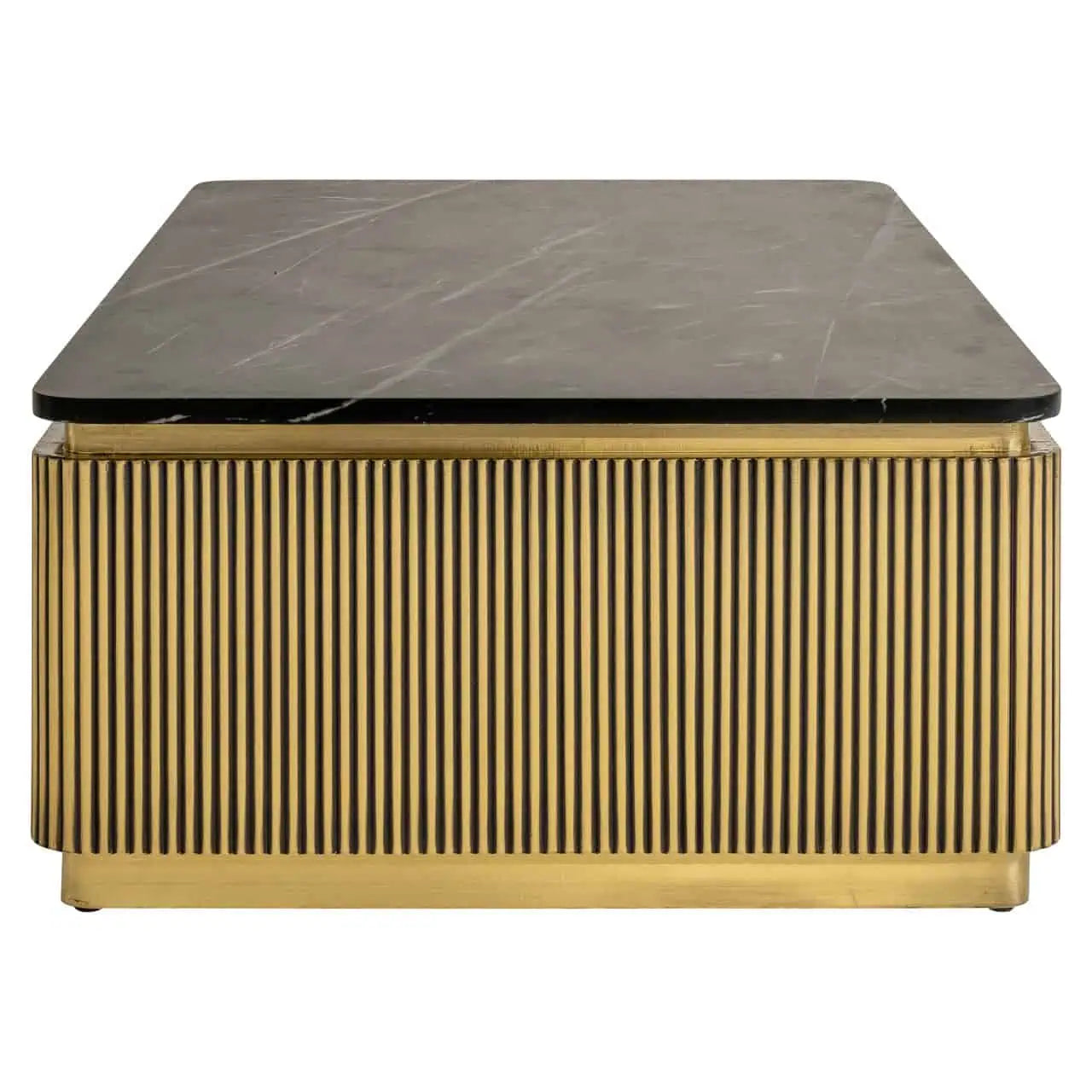 Kafijas galds Ironville gold Richmond Interiors 40/140/80 cm zelts/melns marmors - N1 Home