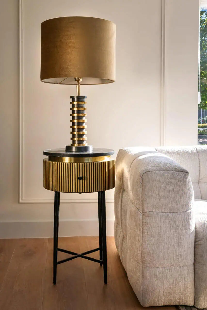Galdiņš Ironville gold Richmond Interiors 70,5/40 cm melns marmors/zelts - N1 Home