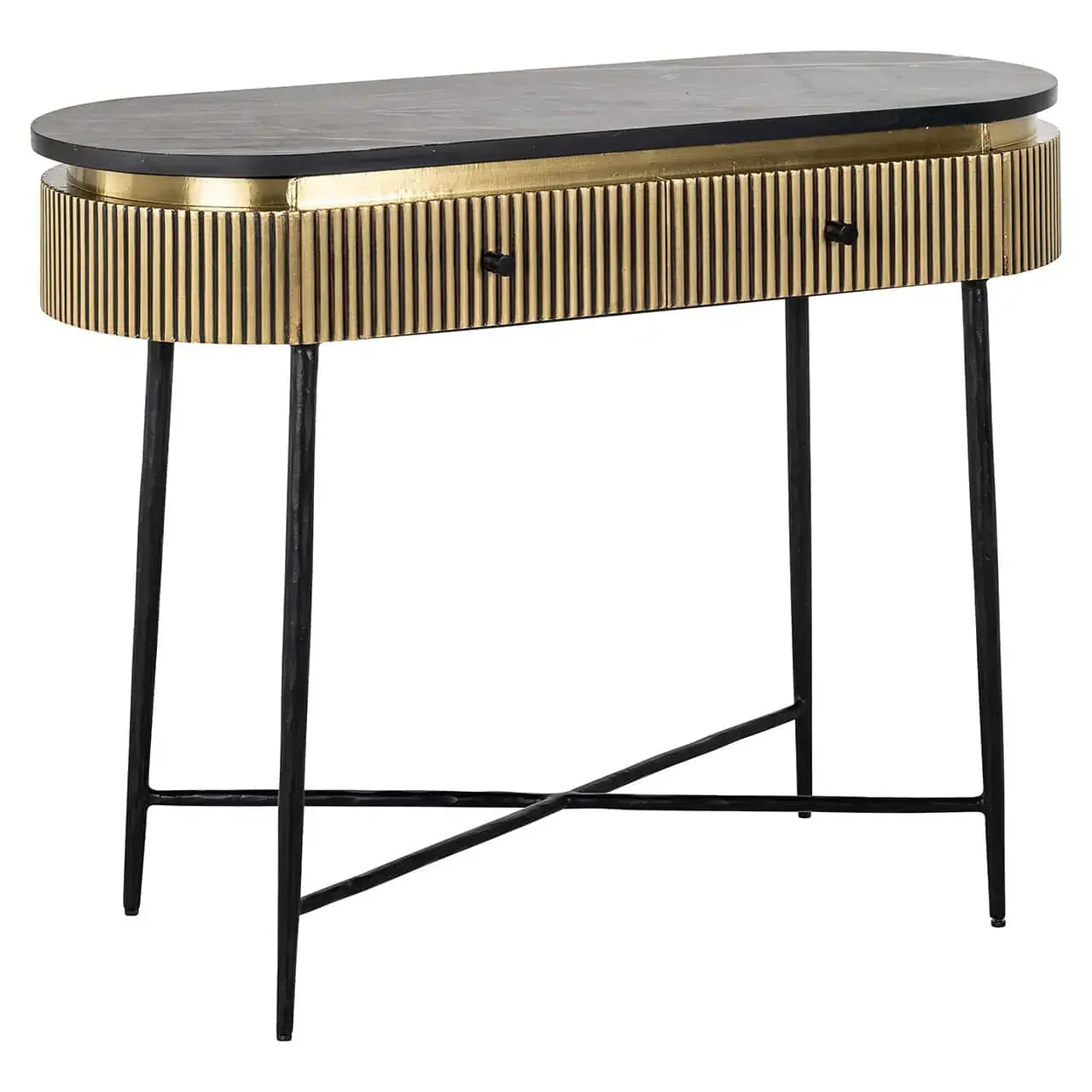 Console Ironville 2-drawers Richmond Interiors 76/100/40 cm zelts - N1 Home