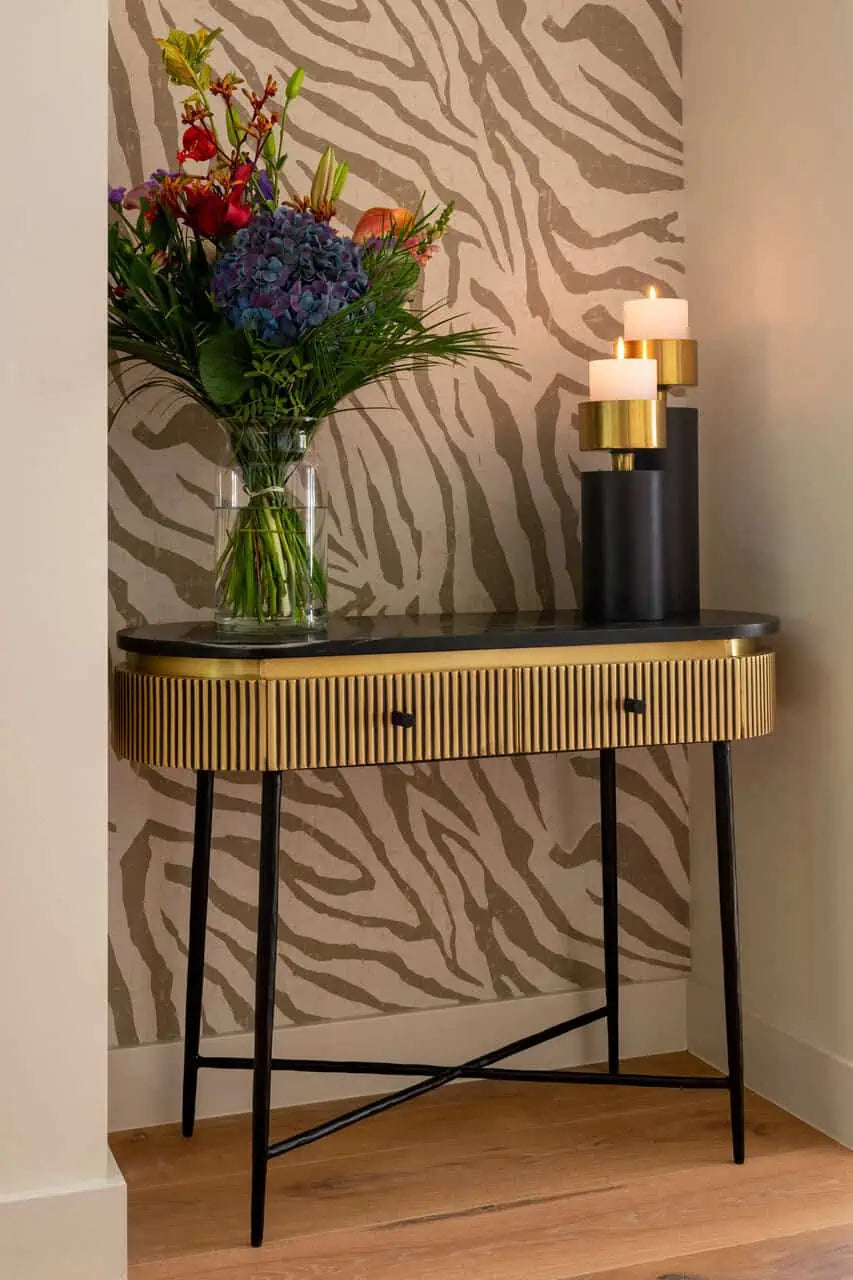 Console Ironville 2-drawers Richmond Interiors 76/100/40 cm zelts - N1 Home