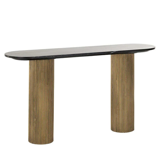 Konsole Dayton Richmond Interiors 70/130/35 cm melns/zelts - N1 Home
