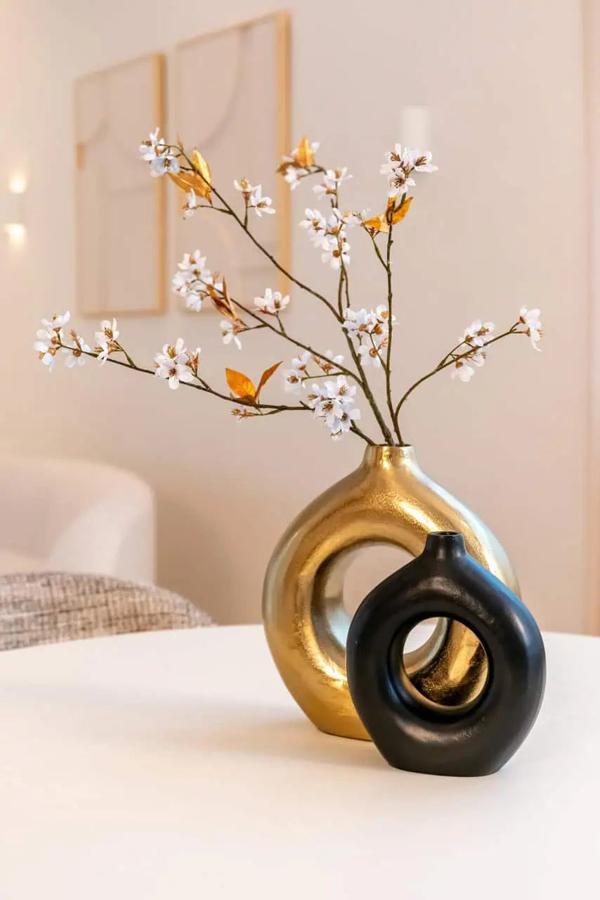 Vāze Richmond Interiors Felice 22/19/7 cm melns - N1 Home