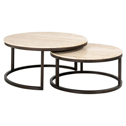 Kafijas galds Avalon bronze (Set of 2) Richmond Interiors 40/85 cm bronza - N1 Home