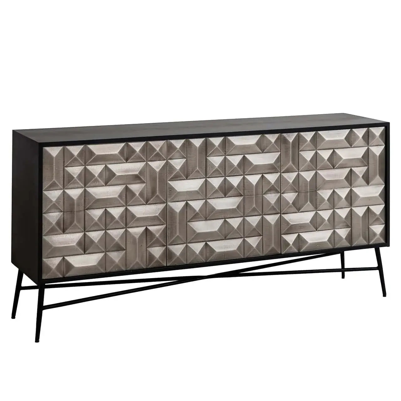 Kumode Tetro Richmond Interiors 77/160/40 cm sudrabs - N1 Home