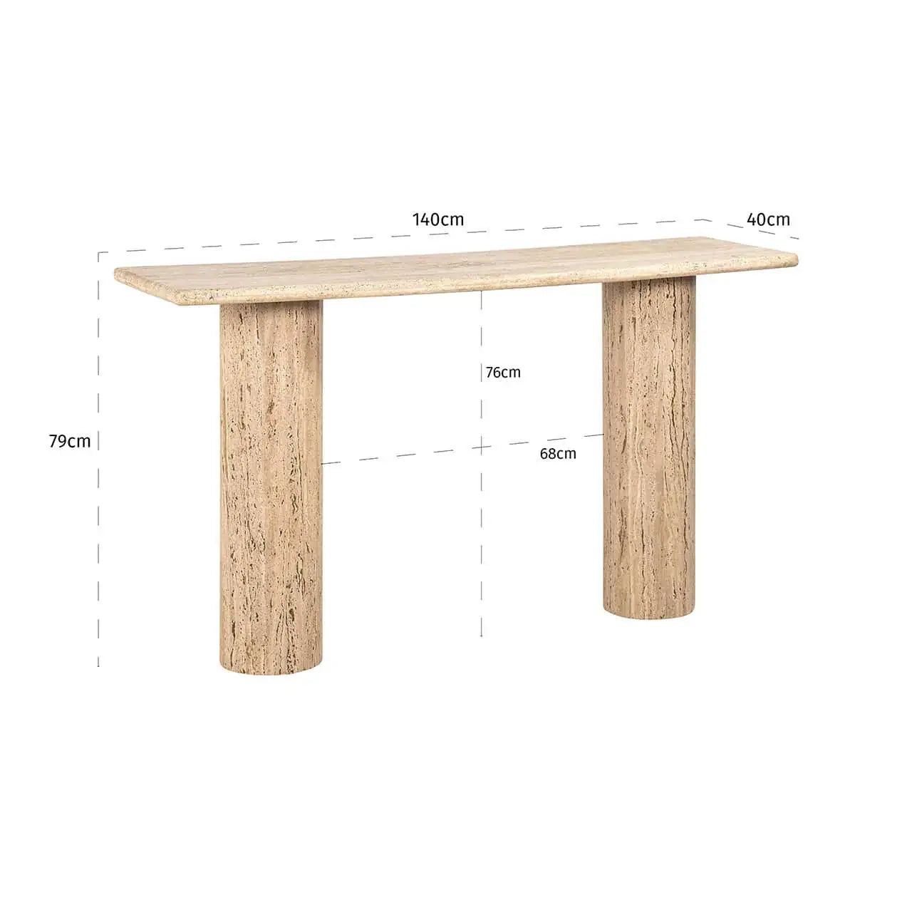 Konsole Hampton  Richmond Interiors 79/140/40 cm smiltis - N1 Home