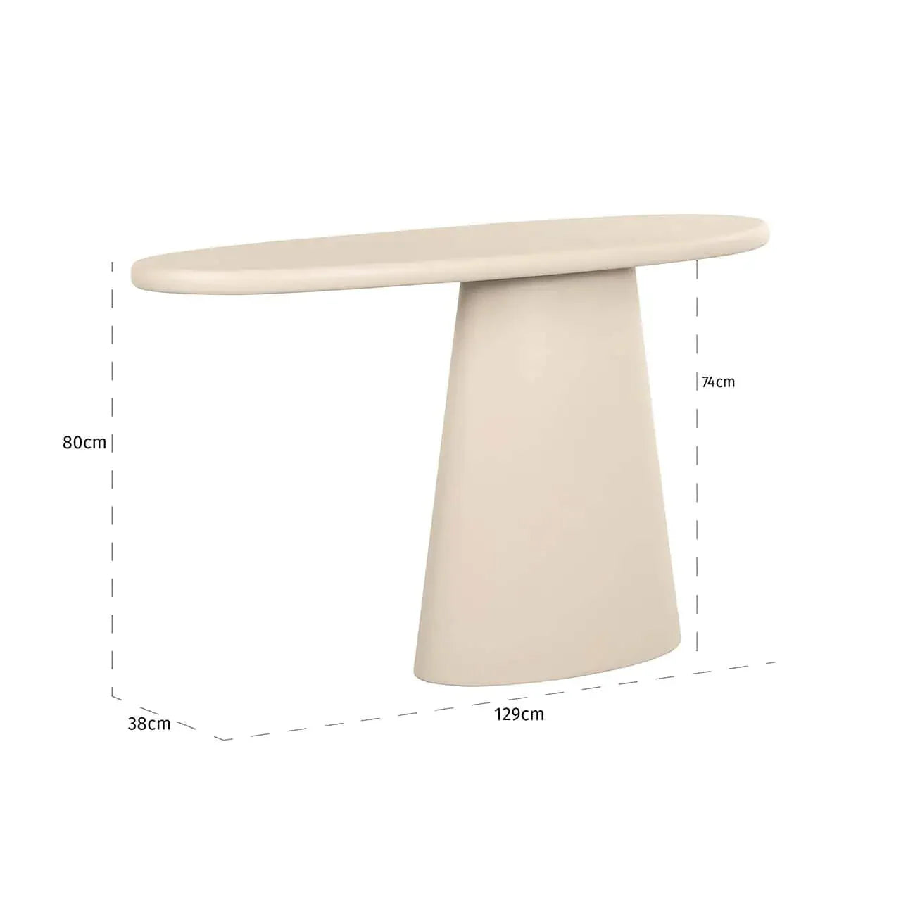 Konsole Clayton Richmond Interiors 80/129/38 cm bēšs - N1 Home