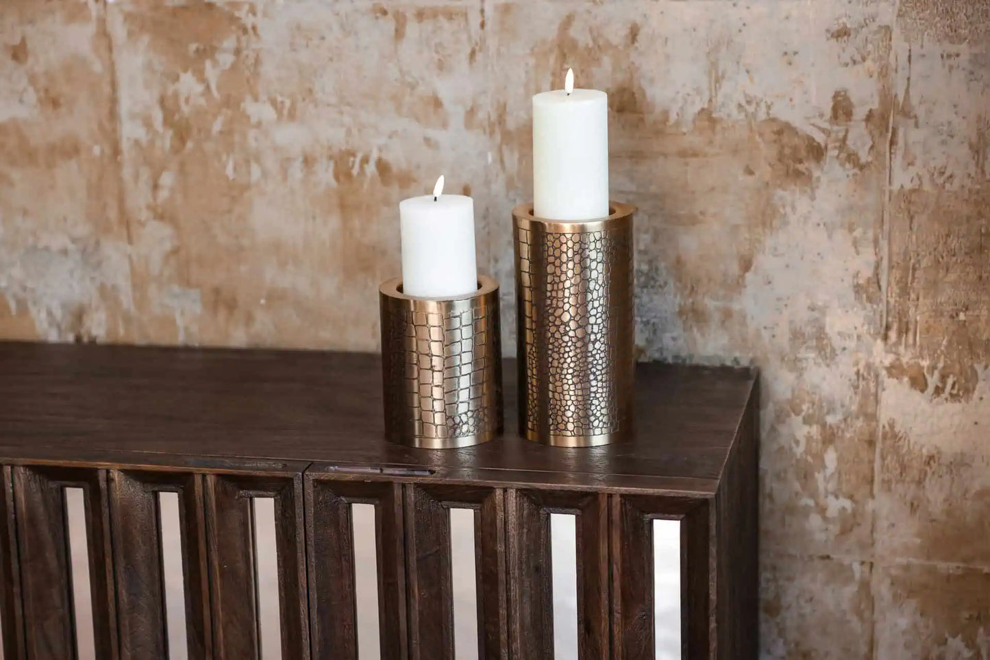 Svečturis Elyn gold large Richmond Interiors 23/12/12 cm zelts - N1 Home