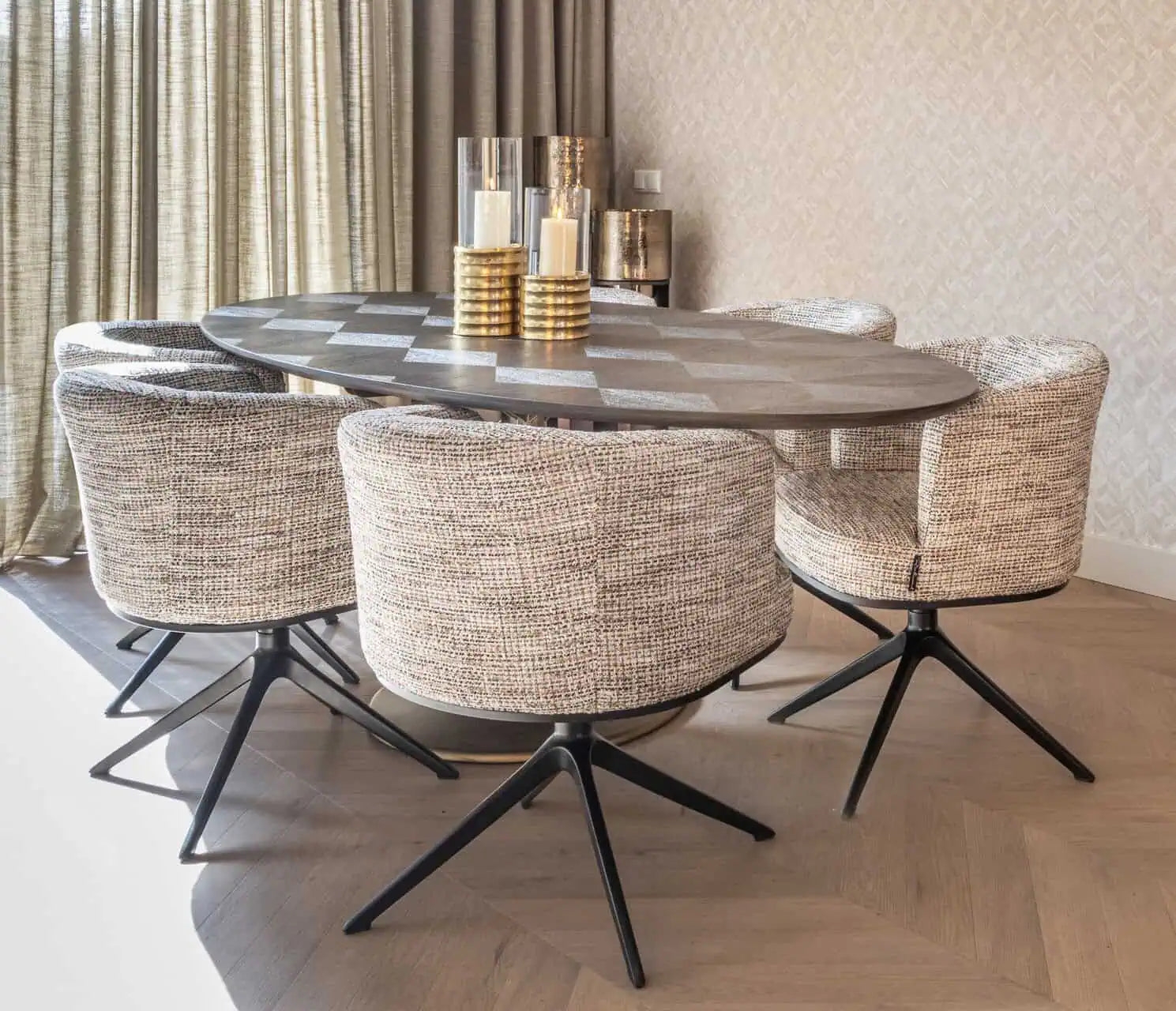Svečturis Bodil gold large Richmond Interiors 40/13/13 cm zelts - N1 Home