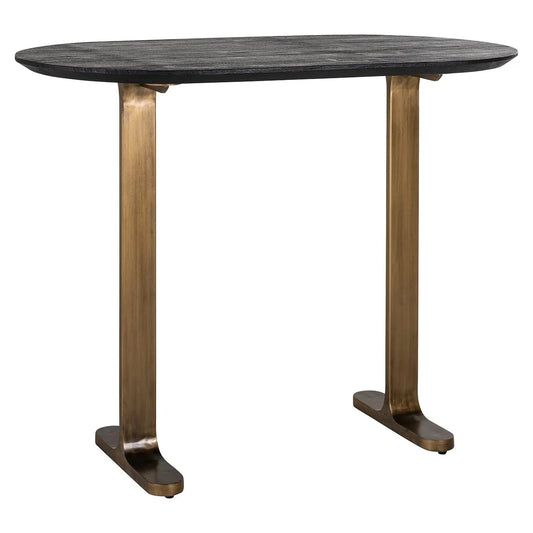 Bāra galds Revelin Richmond Interiors 106/140/75 cm melns/zelts - N1 Home
