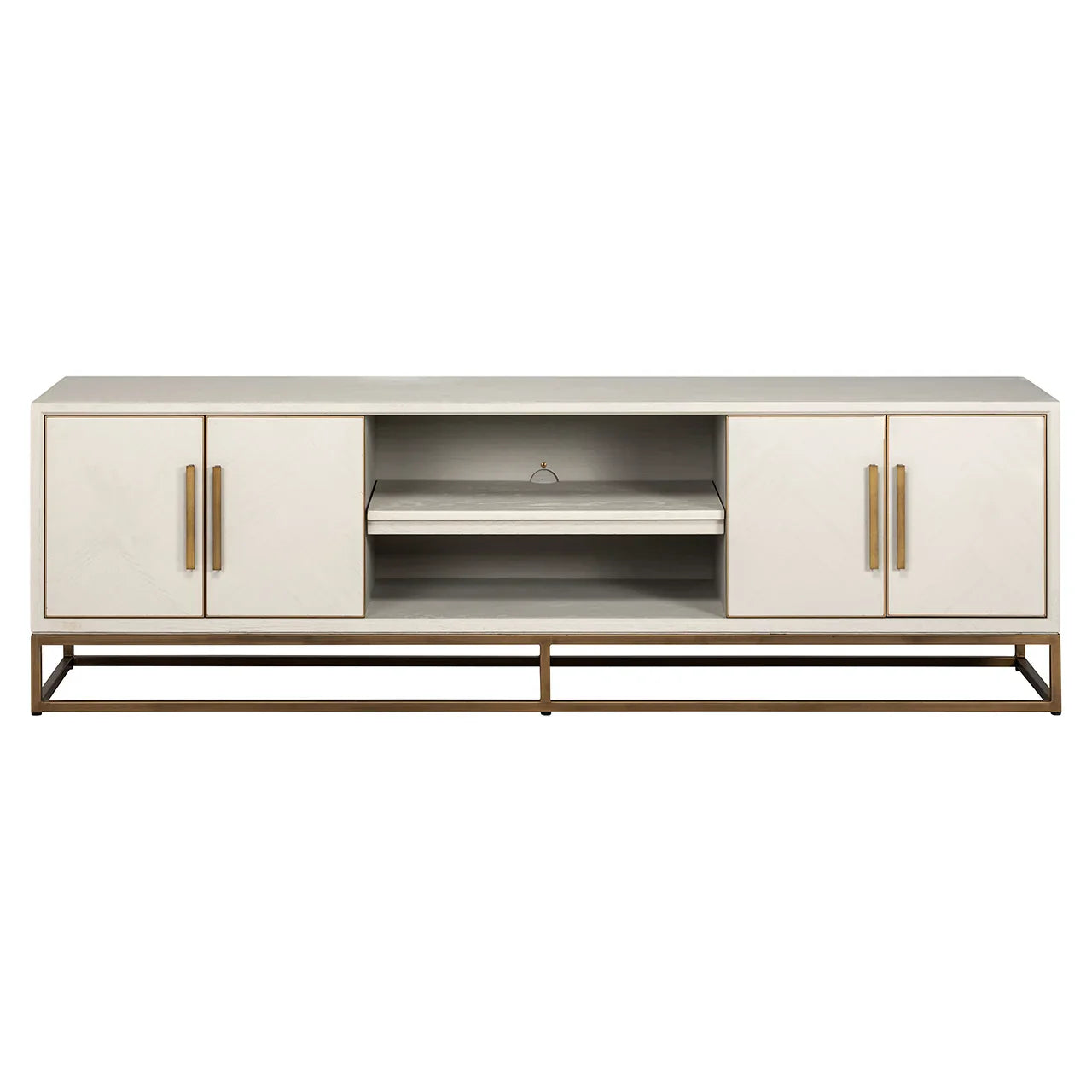 TV skapītis Whitebone misiņš 4 durvis 200 Richmond Interiors Verona pelēks - N1 Home