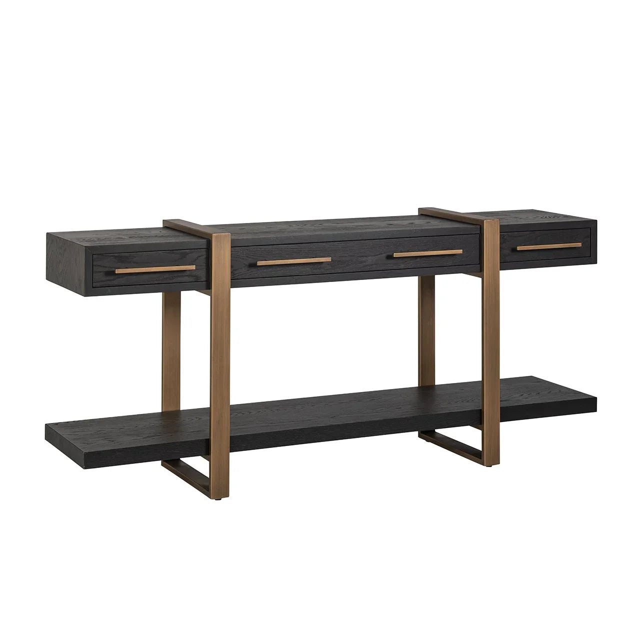 Konsole Cambon ar 3 atvilktnēm Richmond Interiors 80/180/45 cm tumša kafija - N1 Home
