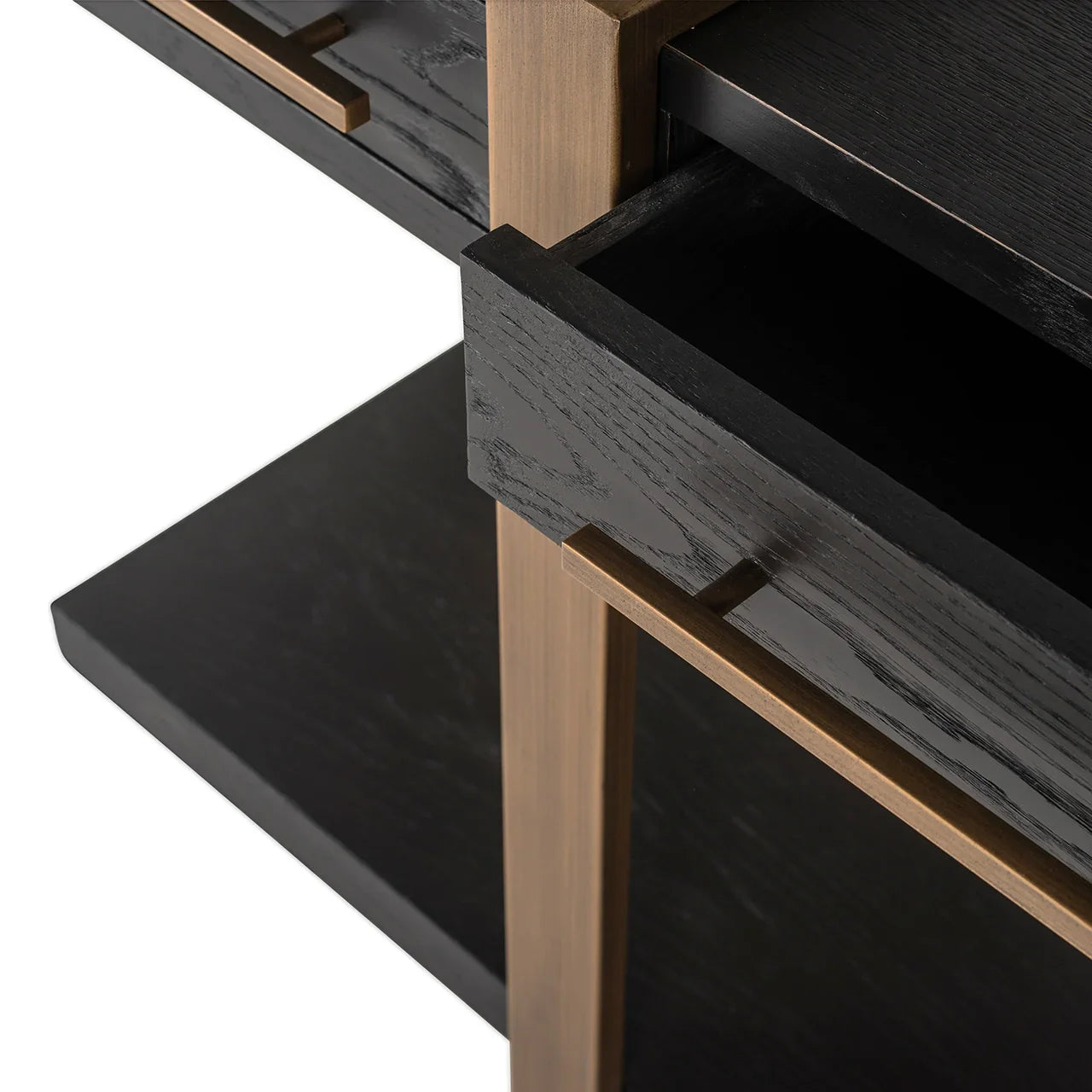 Konsole Cambon ar 3 atvilktnēm Richmond Interiors 80/180/45 cm tumša kafija - N1 Home