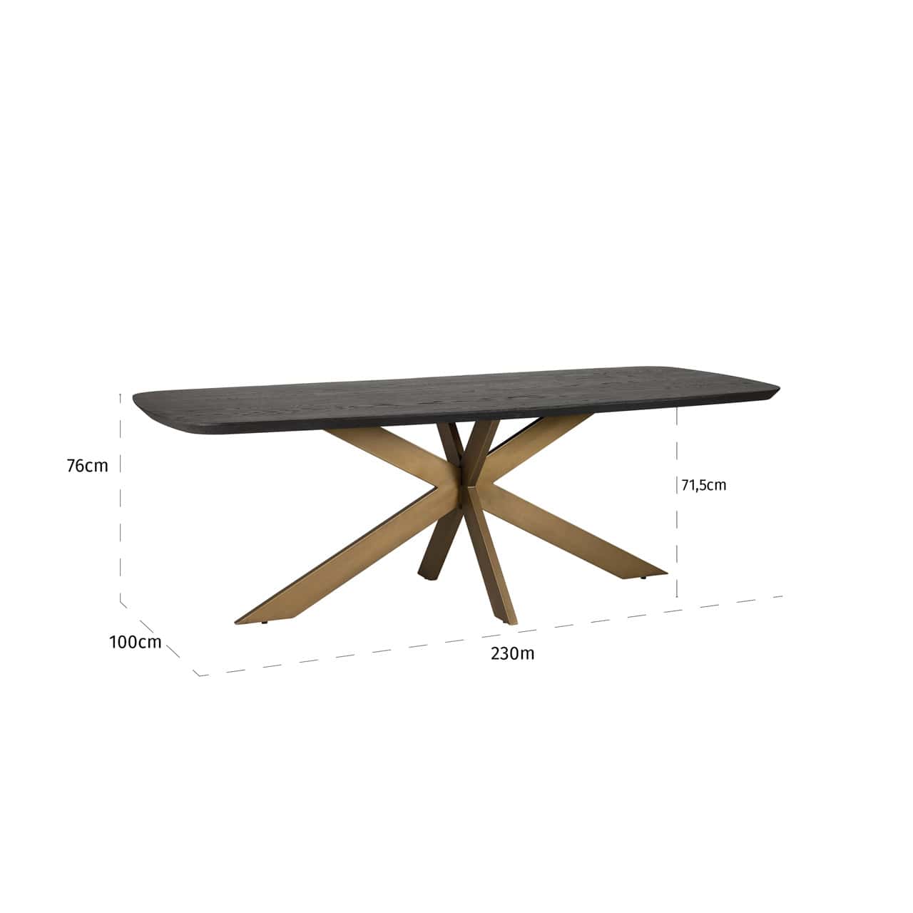 Galds Cambon Richmond Interiors 230;280/76/100;110 cm dark coffee danish oval