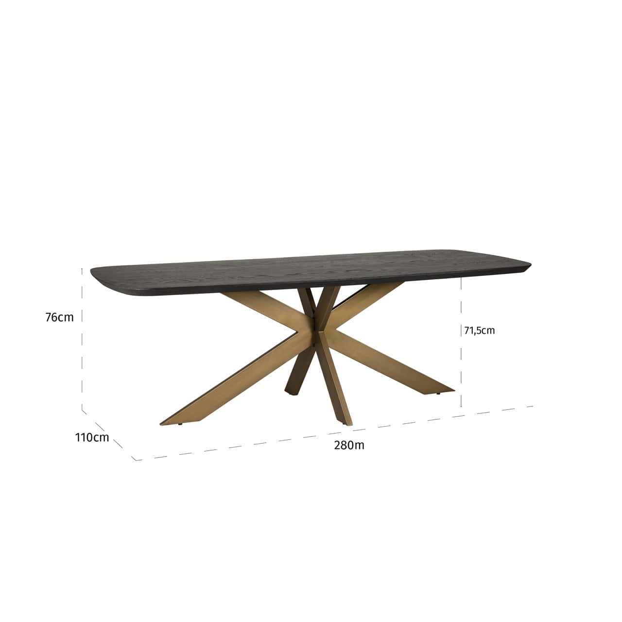 Galds Cambon Richmond Interiors 230;280/76/100;110 cm dark coffee danish oval