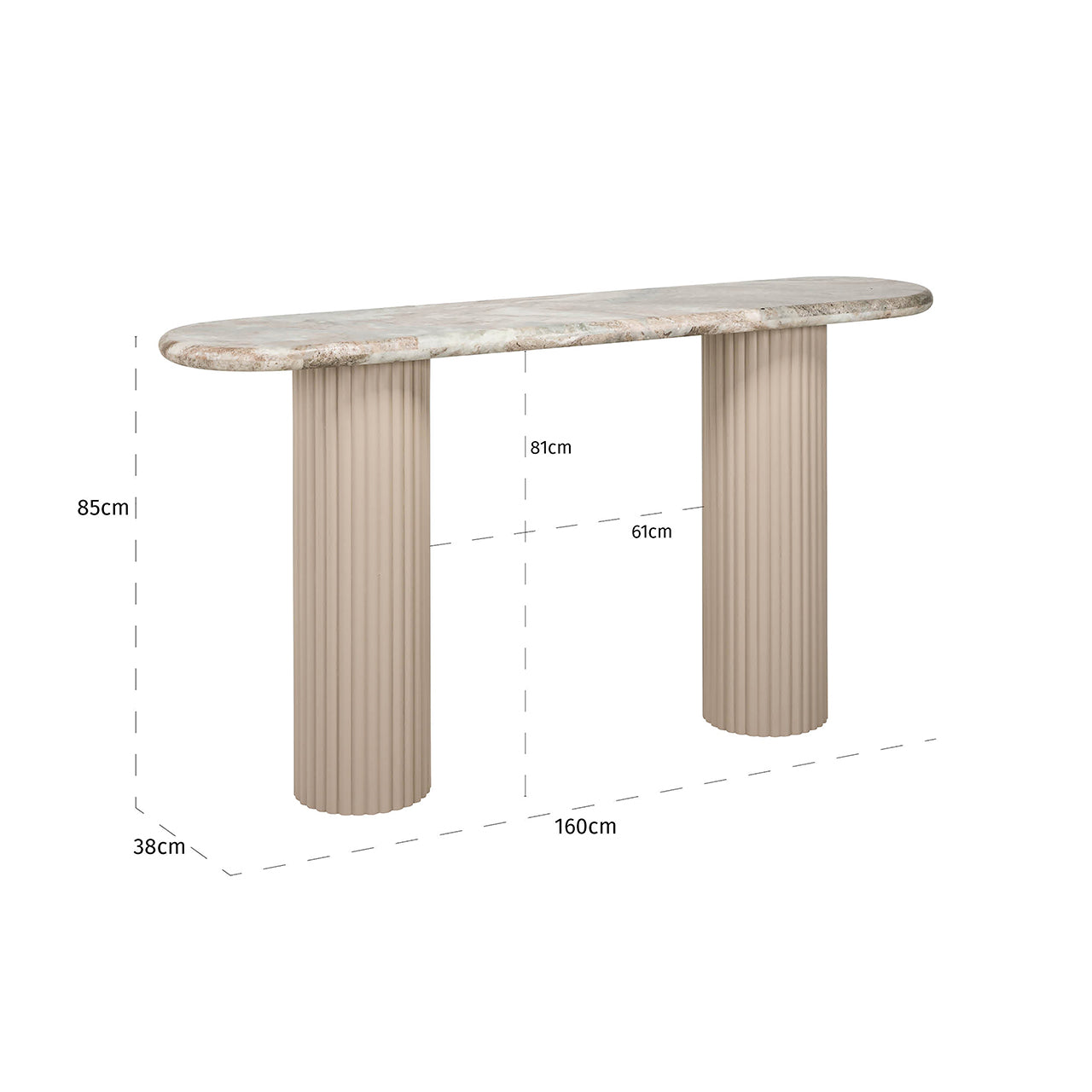 Konsole Coronel Richmond Interiors 85/160/38 cm bēšs - N1 Home