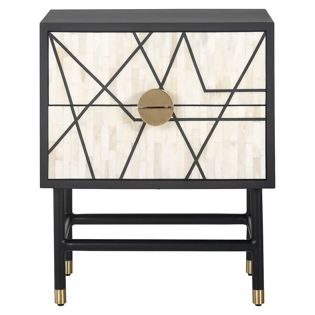 Naktsskapītis Novas ar 2 atvilktnēm Richmond Interiors 60/50/35 cm melns/balts - N1 Home