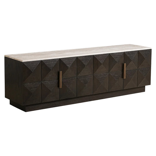 TV skapis Claremont ar 4 durvīm Richmond Interiors 63/196/44 cm brūns - N1 Home