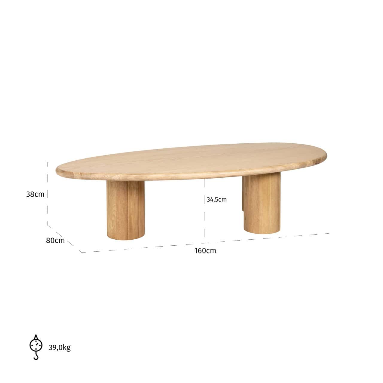 Kafijas galds Oakley Richmond Interiors 160/38/80 cm ozols - N1 Home