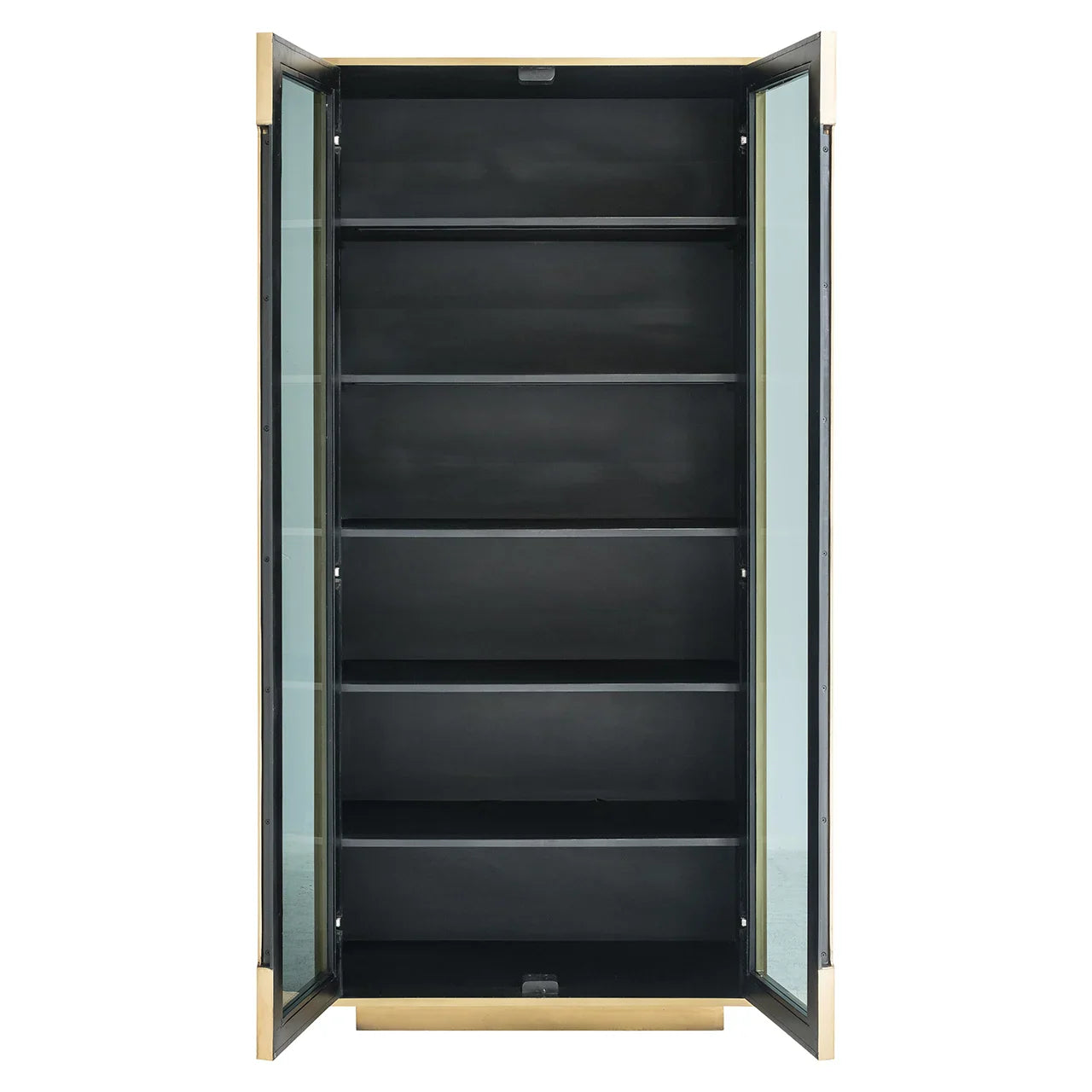 Skapis Finsbury ar 2 durvīm  Richmond Interiors 209/97/51 cm melns/zelts - N1 Home