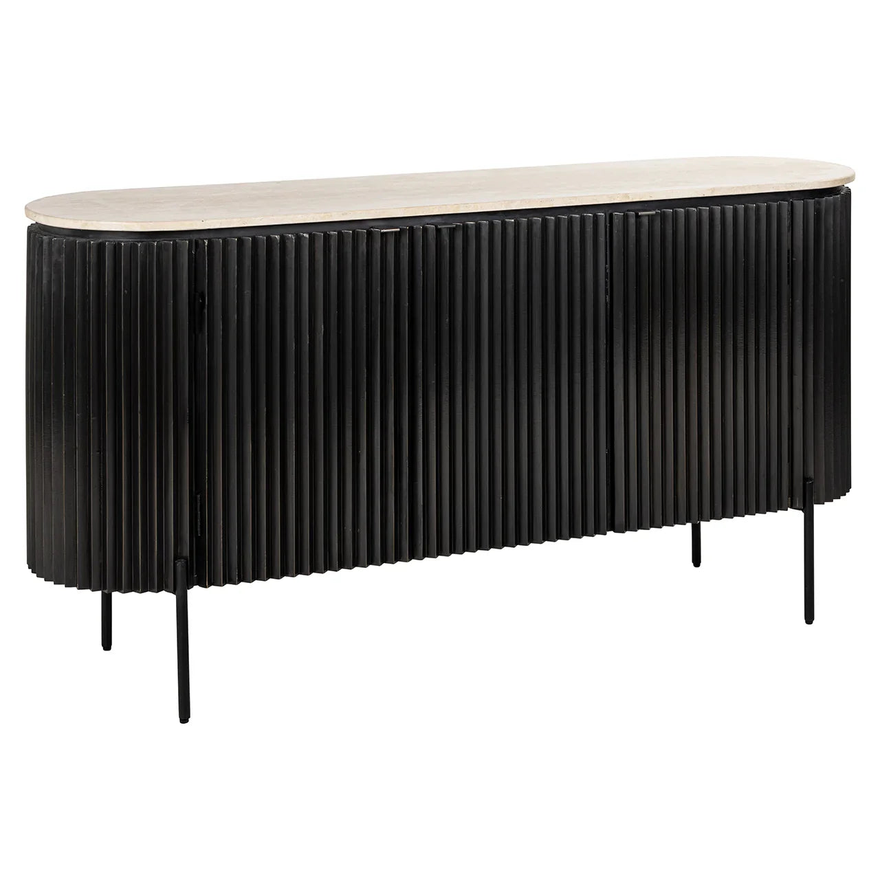 Kumode Hampton 3-durvju Richmond Interiors 82/160/40 cm tumši brūns - N1 Home