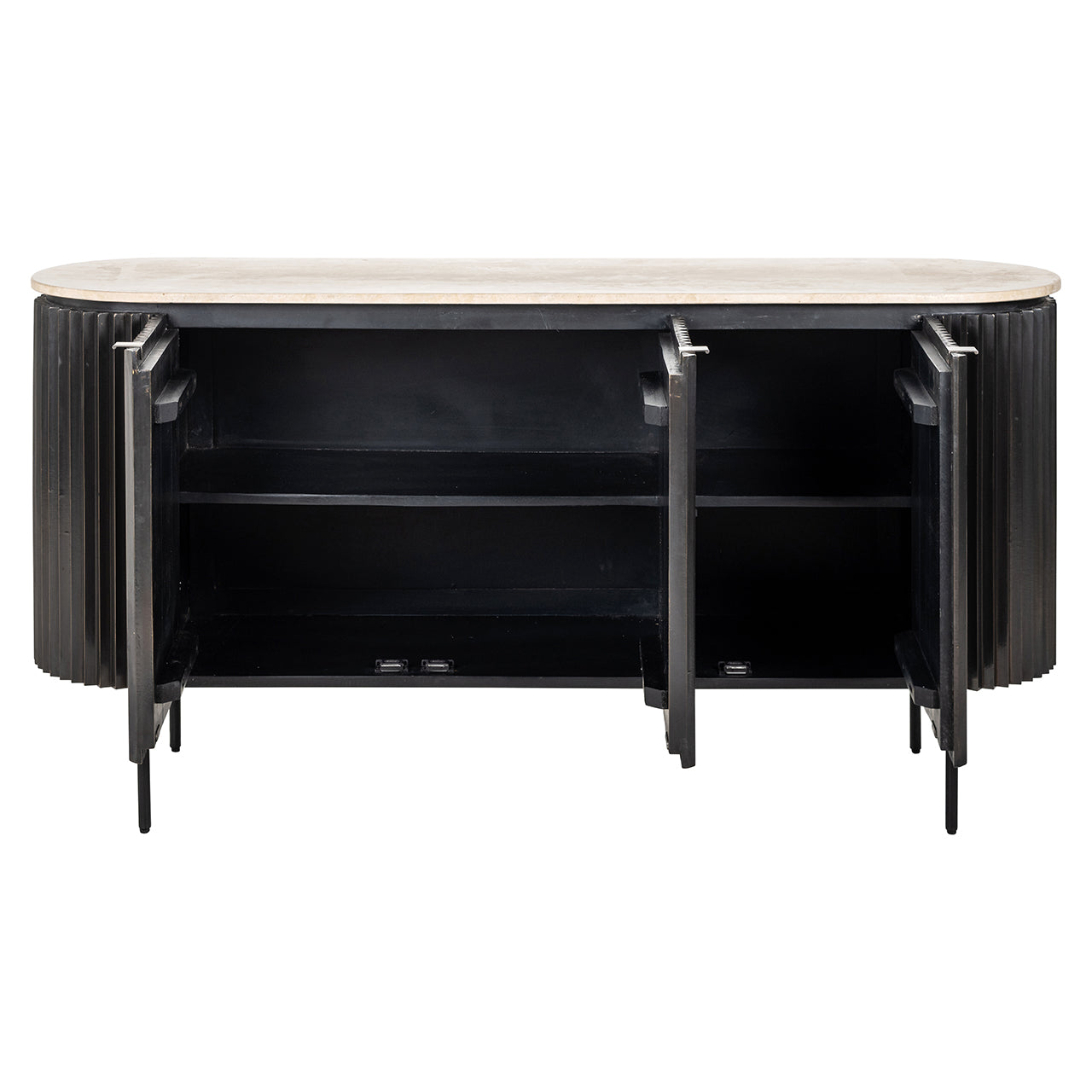 Kumode Hampton 3-durvju Richmond Interiors 82/160/40 cm tumši brūns - N1 Home