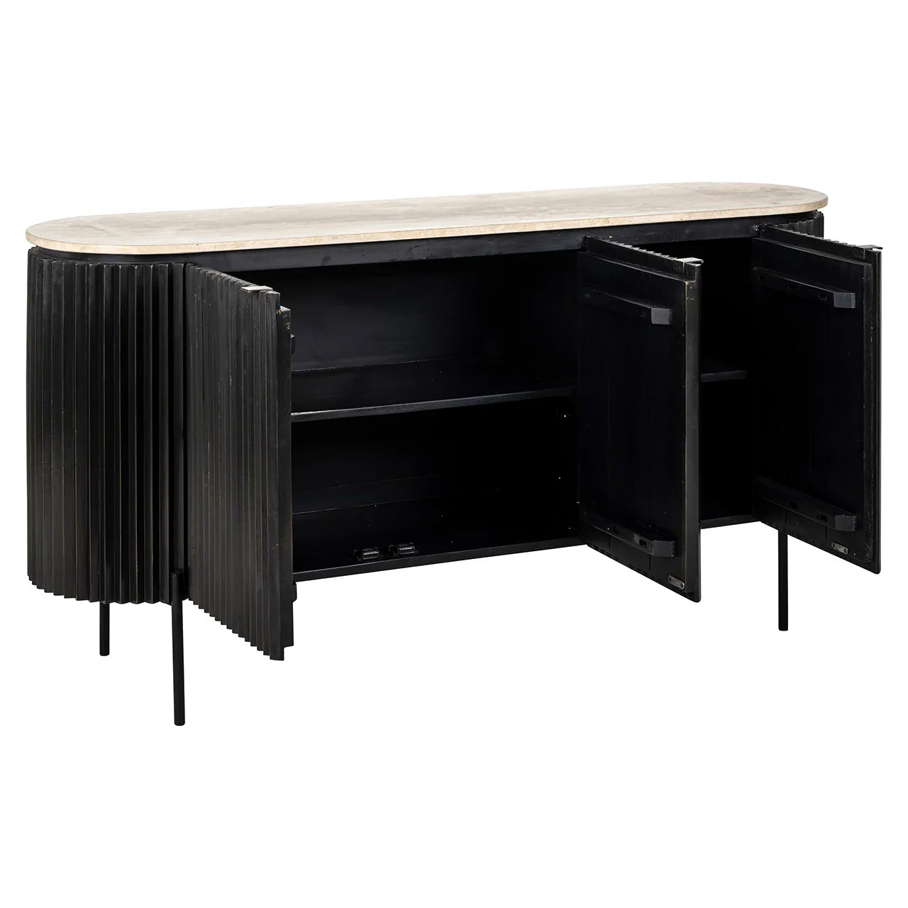 Kumode Hampton 3-durvju Richmond Interiors 82/160/40 cm tumši brūns - N1 Home