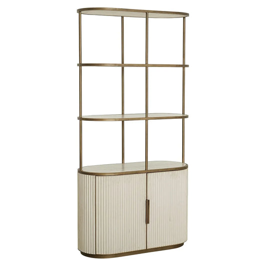 Tivoli vitrīna ar 2 durvīm un 3 atvērtiem plauktiem Richmond Interiors 197/100/45 cm balts - N1 Home