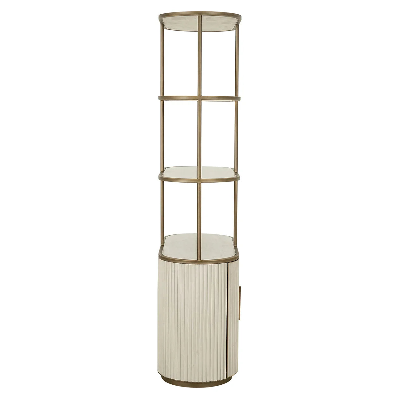 Tivoli vitrīna ar 2 durvīm un 3 atvērtiem plauktiem Richmond Interiors 197/100/45 cm balts - N1 Home