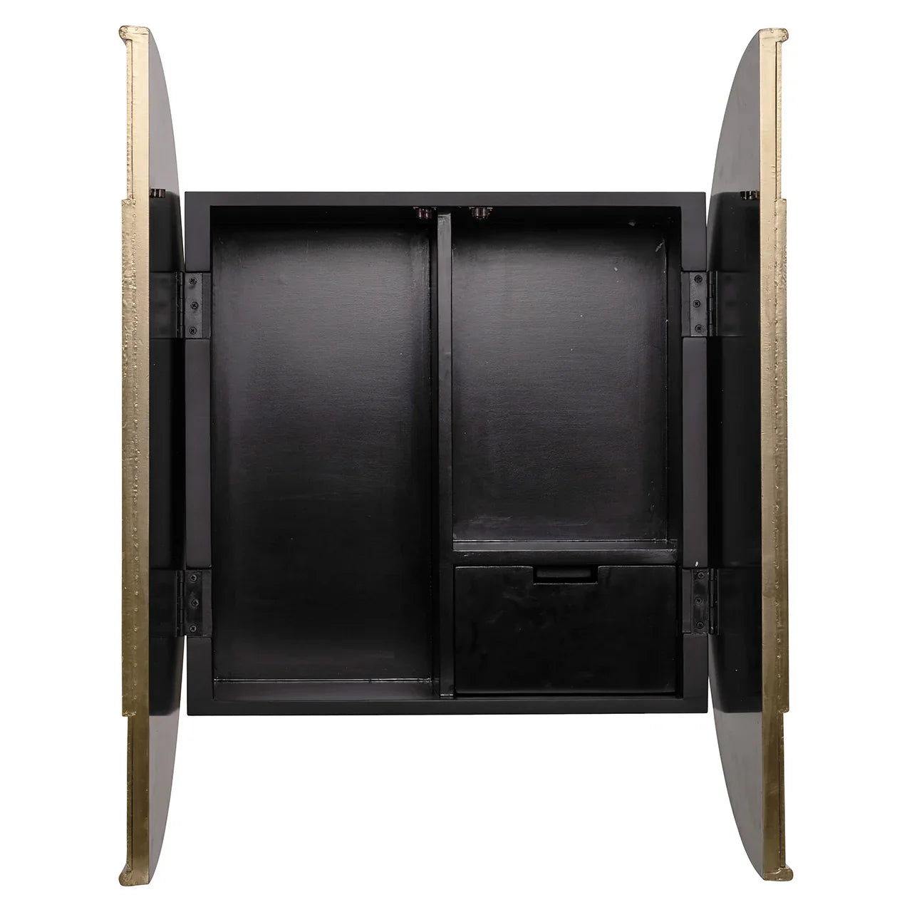 Sienas skapis Bowie ar 2 durvīm Richmond Interiors 90/90/32 cm melns/zelts - N1 Home