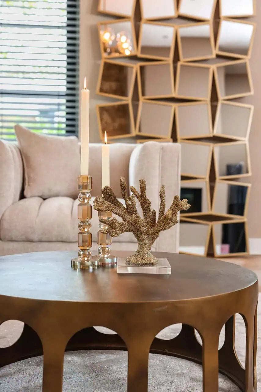 Dekoratīvs priekšmets Mākslīgais koraļļu Mette Richmond Interiors 26/29/15 cm zelts - N1 Home