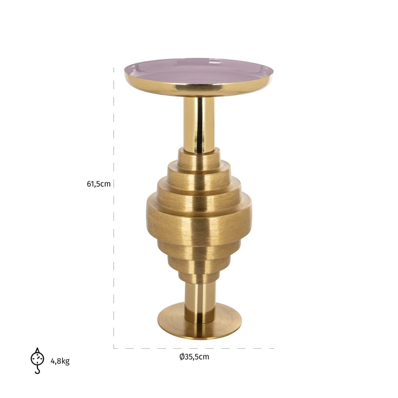 Kafijas galds Empire Richmond Interiors 36/62/36 cm brushed gold