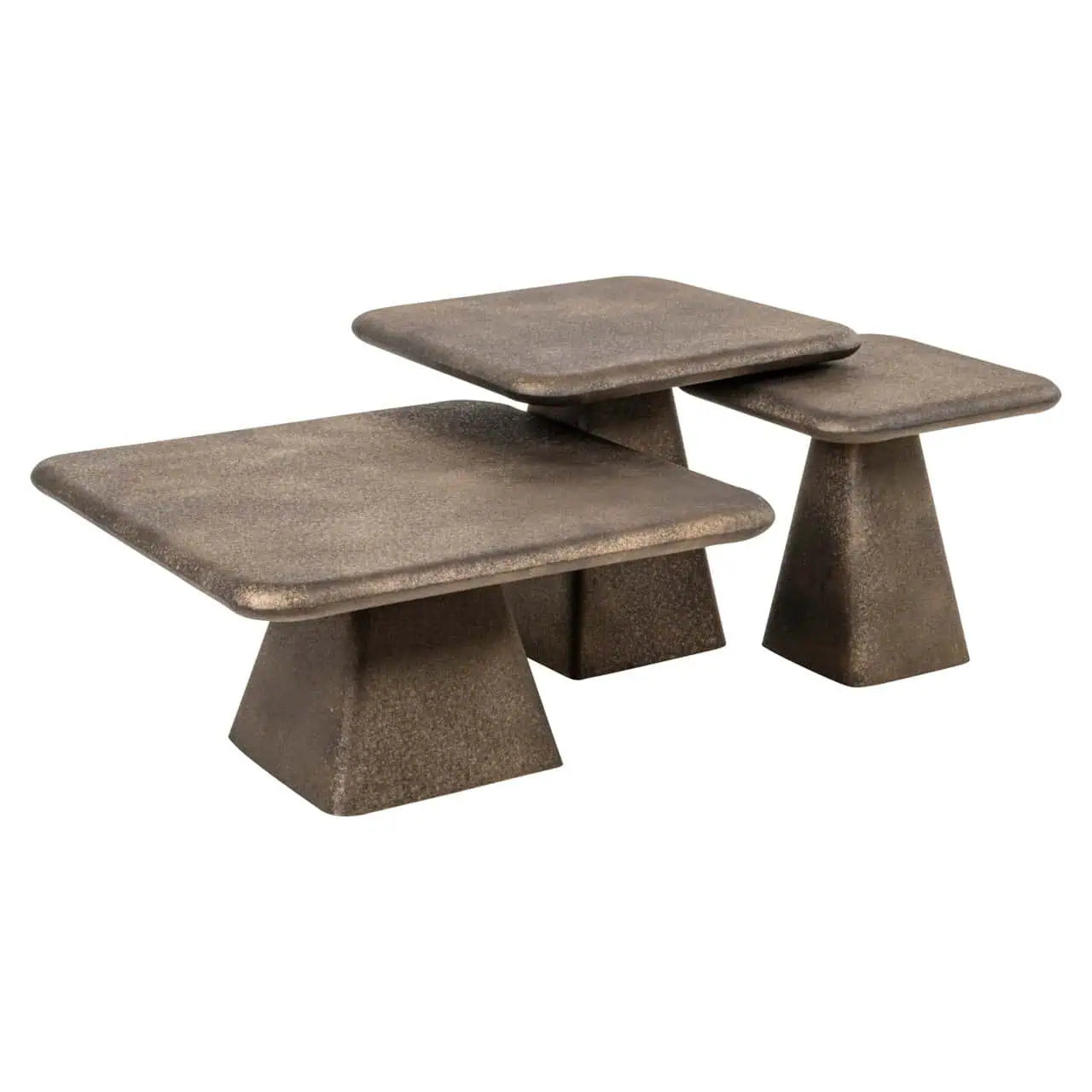 Kafijas galds Marlie gold (Set of 3) Richmond Interiors 35/70/70 cm bronza - N1 Home