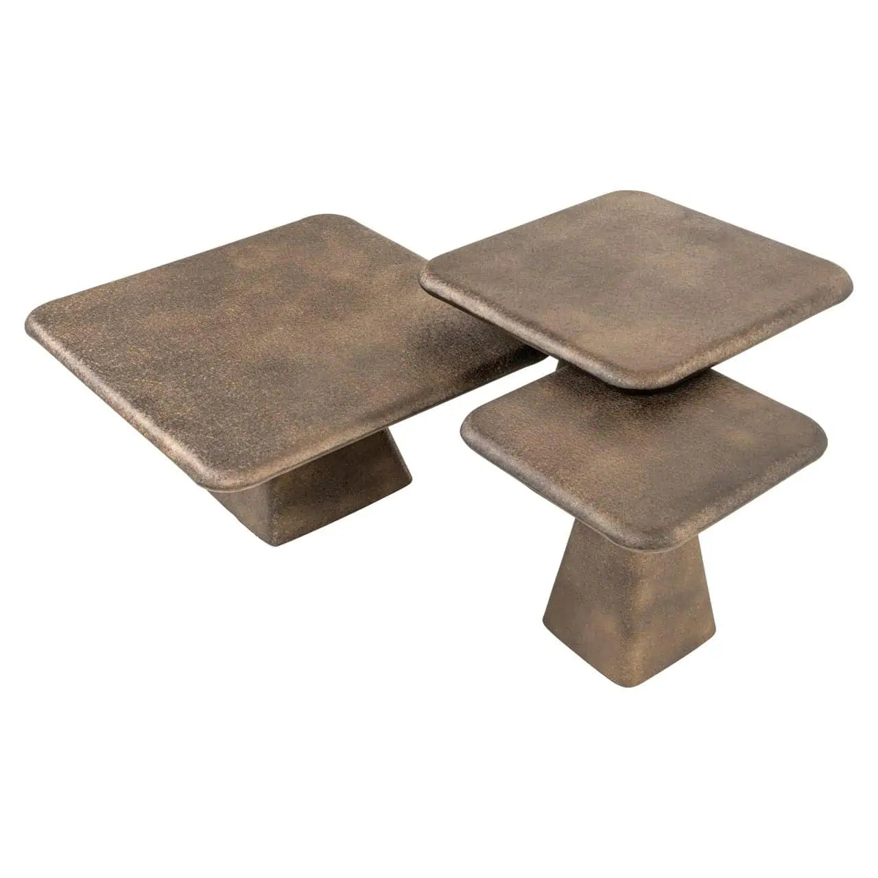 Kafijas galds Marlie gold (Set of 3) Richmond Interiors 35/70/70 cm bronza - N1 Home