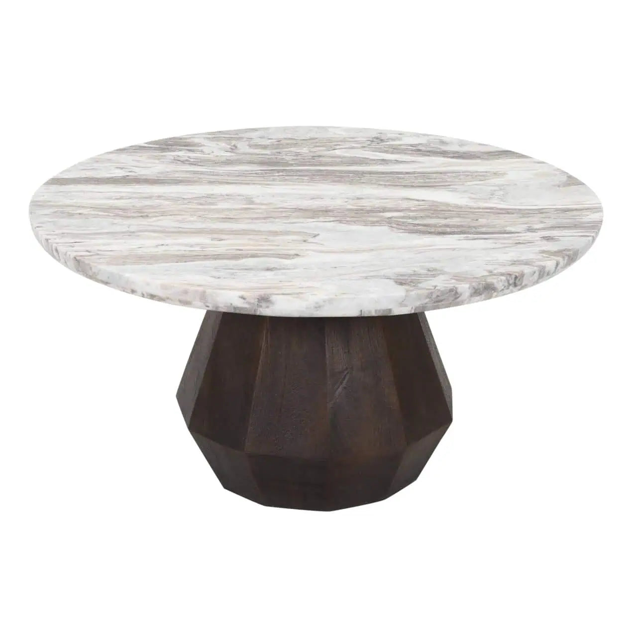Kafijas galds Oberoy brown Richmond Interiors 41/80/80 cm marmors/melns - N1 Home