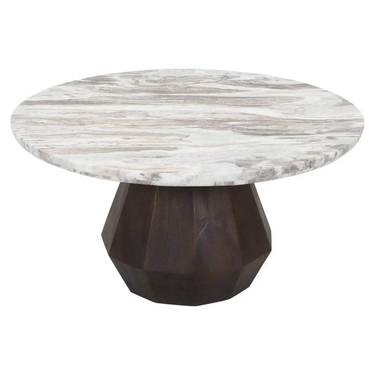 Kafijas galds Oberoy brown Richmond Interiors 41/80/80 cm marmors/melns - N1 Home