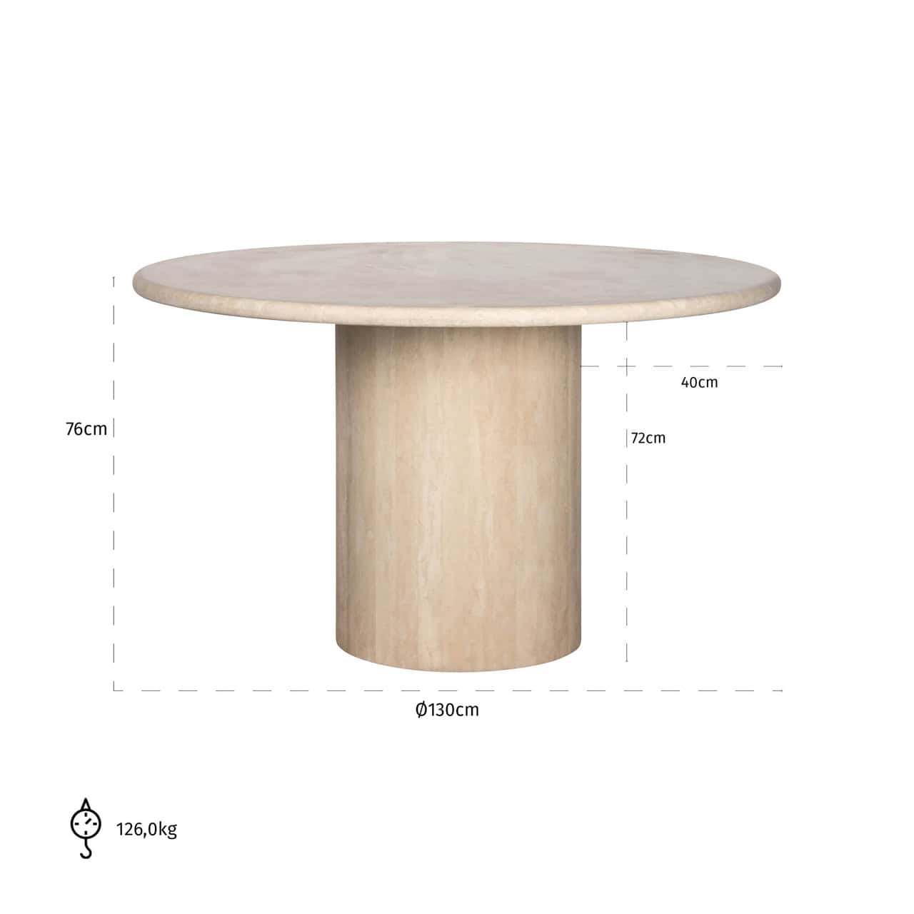 Galds Alexander Jones Richmond Interiors 130/130/76 cm bēšs (Renaissance)