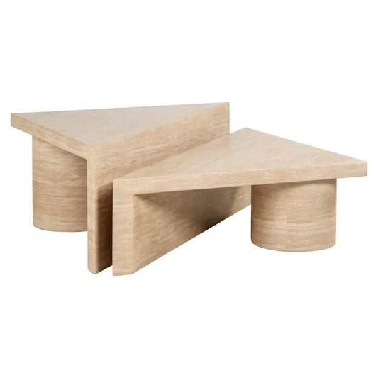 Kafijas galds Fictus beige (Set of 2) Richmond Interiors 40/91/91 cm bēšs - N1 Home