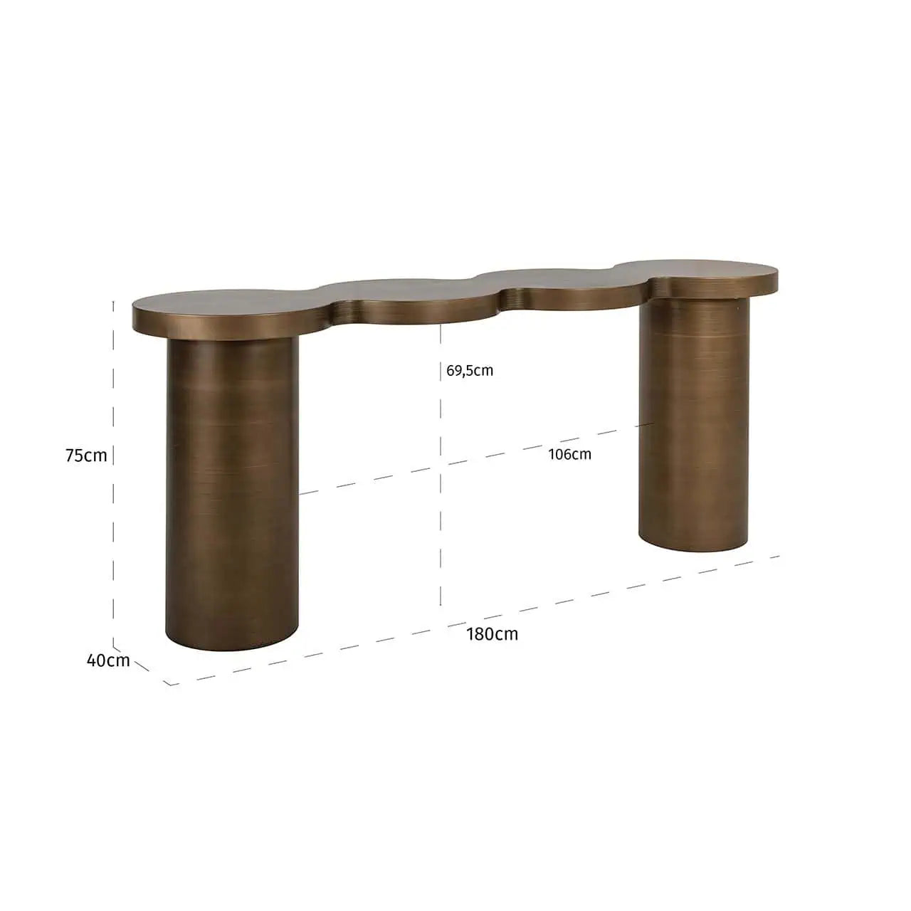 Konsole Bubba Richmond Interiors 75/180/45 cm Brushed Gold - N1 Home
