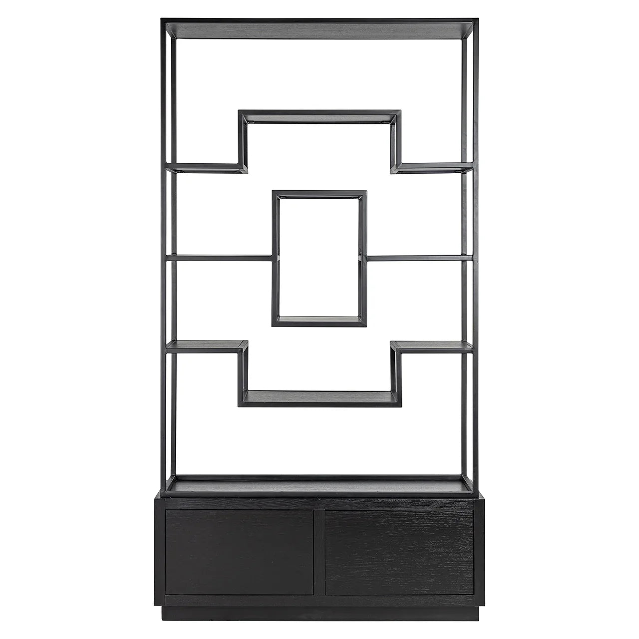 Vitrīna Bonvoy 2 atvilktnes Richmond Interiors 222/120/40 cm melns - N1 Home