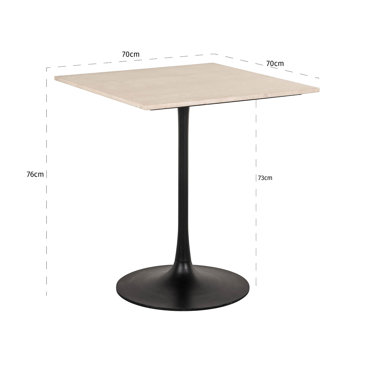 Bistro galds Tavolo Richmond Interiors 76/70/70 cm  bēšs - N1 Home