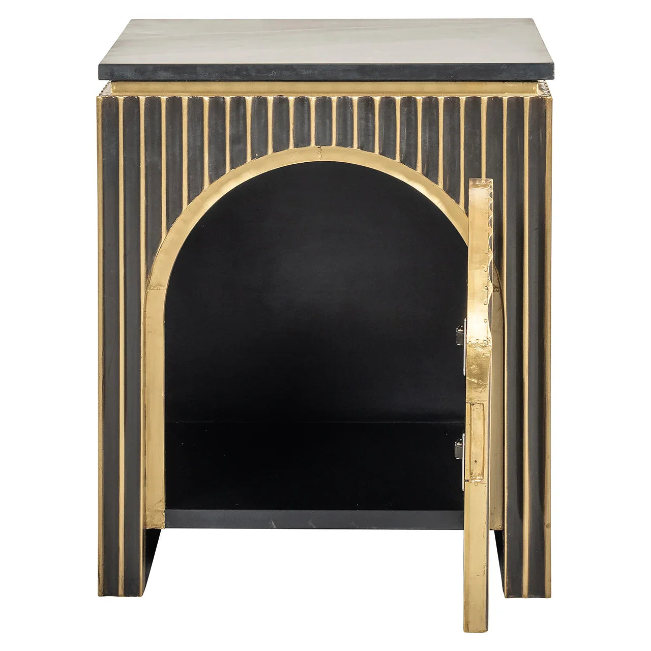 Naktsskapītis Les Arcs ar 1 durvīm Richmond Interiors 60/50/43 cm birstēts zelts - N1 Home