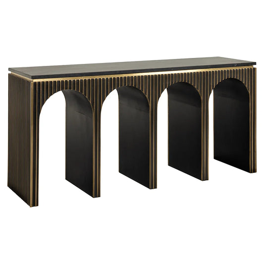 Konsole Les Arcs Richmond Interiors 76/160/45 cm birstēts zelts - N1 Home