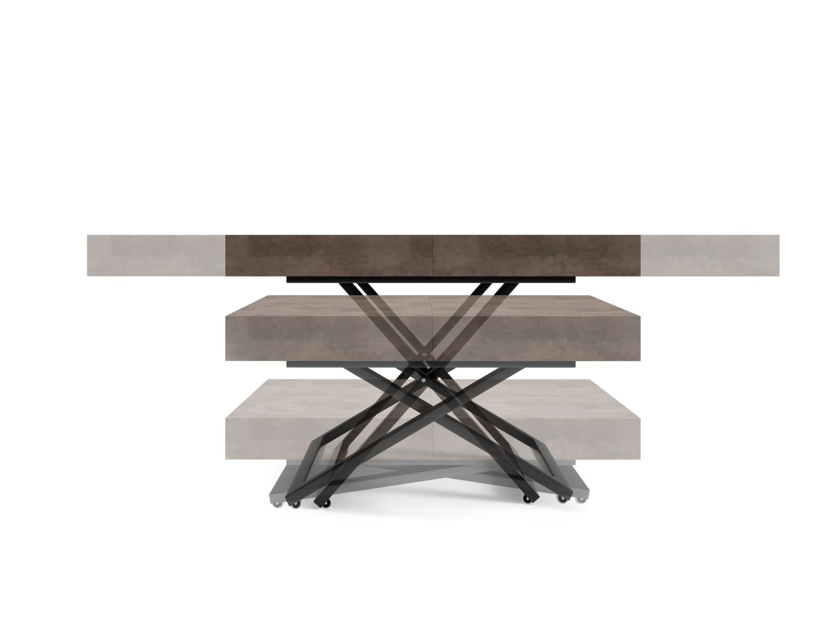 Galds Tiks X 27-80/120-200/80 cm melns Pietra Grigio/zelts - N1 Home