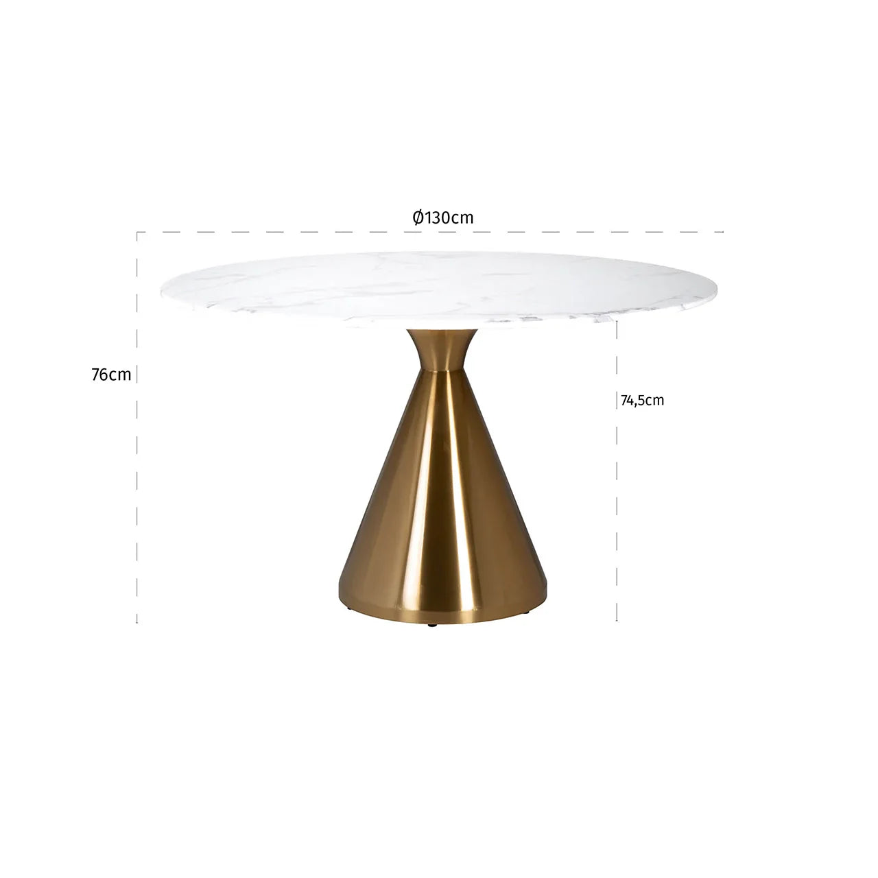 Ēdamgalds Tenille Richmond Interiors 76/130/130 cm  bulēts zelts - N1 Home
