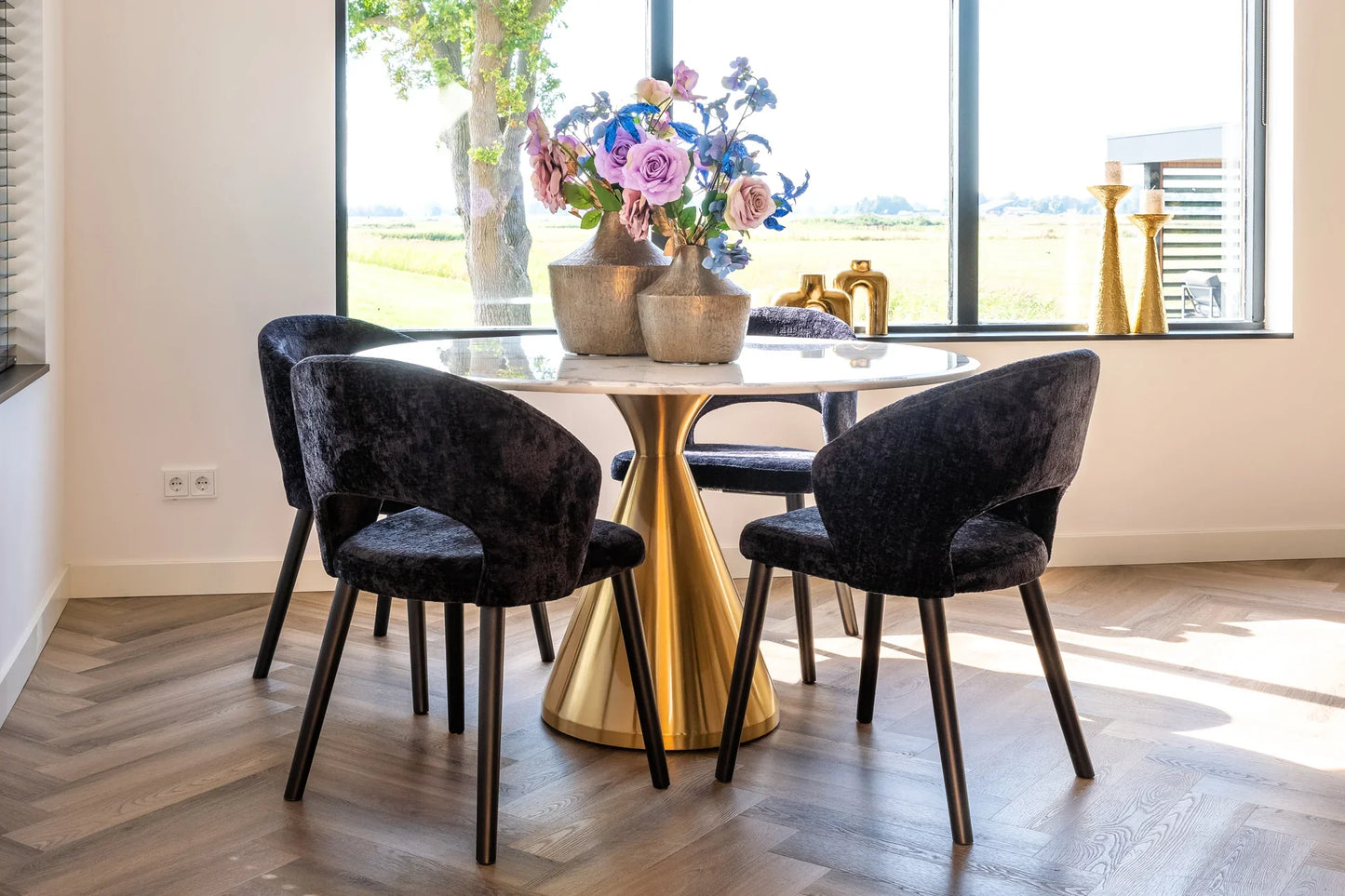 Ēdamgalds Tenille Richmond Interiors 76/130/130 cm  bulēts zelts - N1 Home